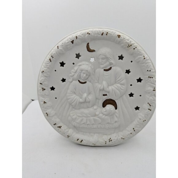 Avon Candle Holder Porcelain Nativity Votive Ceramic 8.25" - Picture 7 of 13